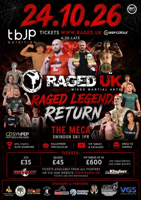 Official poster for RAGED UK MMA 26